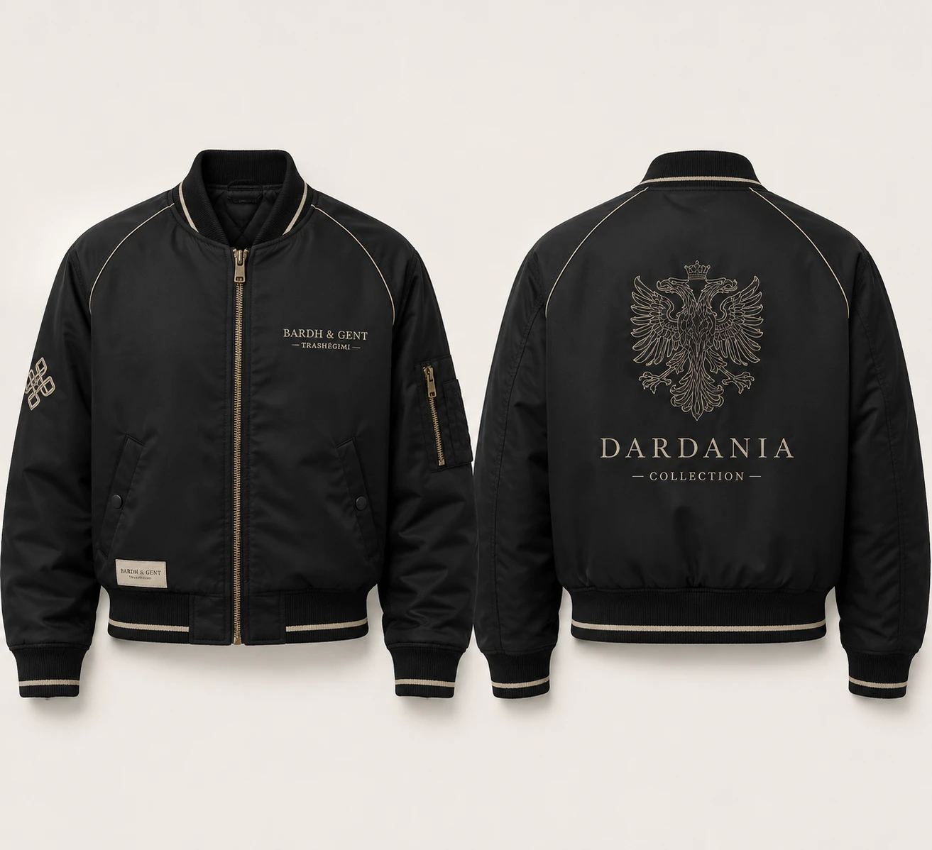 Dardania Bomber Jacket — front and back