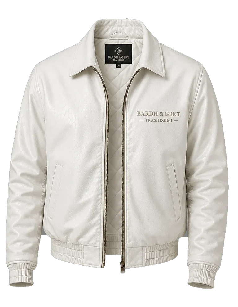 Dardania Leather Jacket in Bardh, front