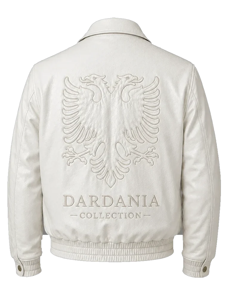 Dardania Leather Jacket in Bardh, back