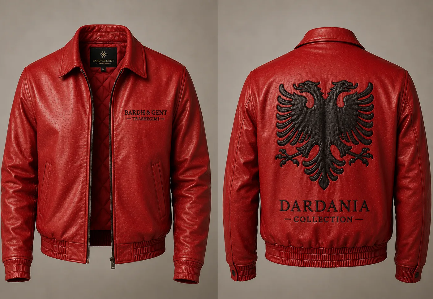 Dardania Leather in Kuq — front and back