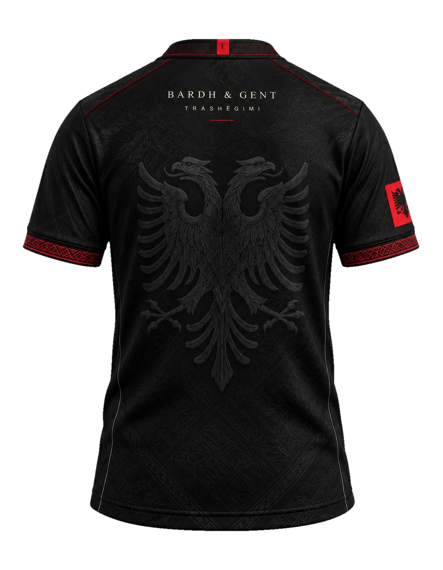 B&G football shirt, back — the double-headed eagle tone on tone