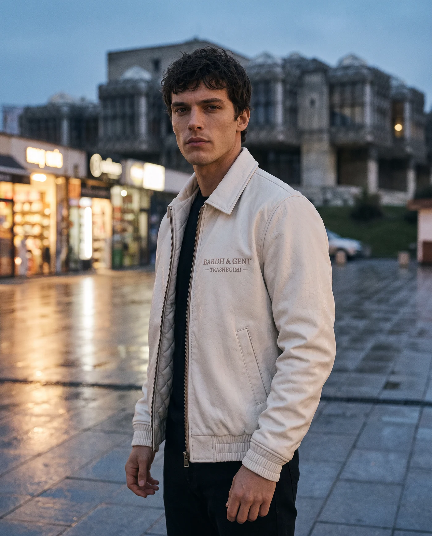 Dardania Leather in Bardh — worn in Prishtina