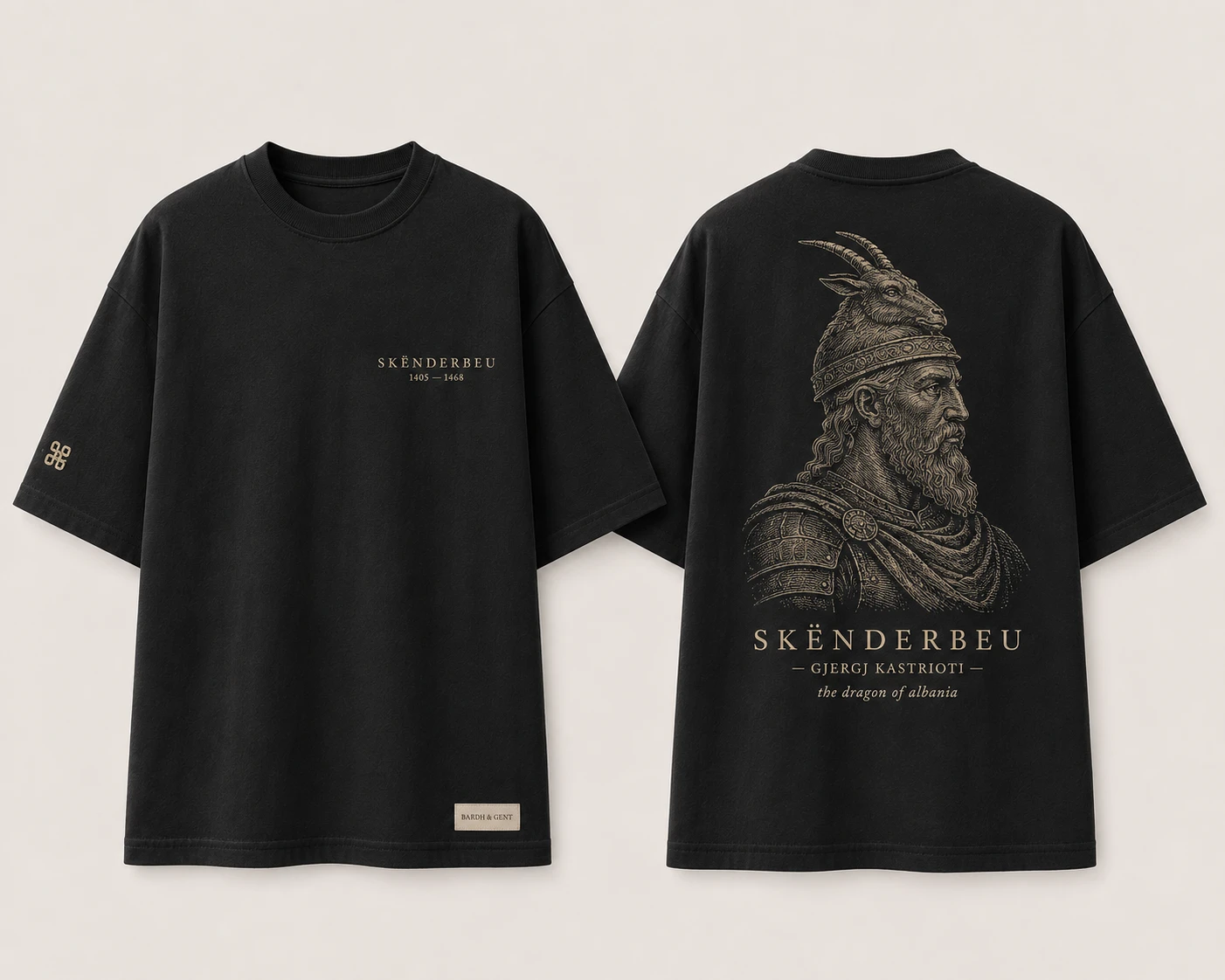 Skënderbeu Tee — front and back